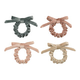 Sparkle Velvet Bow Scrunchies Pink