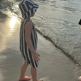 Navy Stripe Short Romper