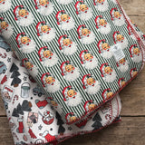 Green Santa Stripe Teddy Blanket | STOCK