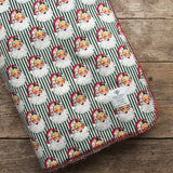 Green Santa Stripe Teddy Blanket | STOCK
