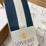 Navy Stripe Organic Double Gauze Swaddle