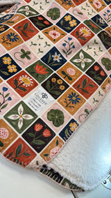 Patchwork Blooms Teddy Blanket