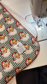 Green Santa Stripe Teddy Blanket | STOCK