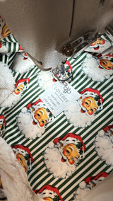 Green Santa Stripe Teddy Blanket | STOCK