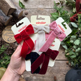 Coquette Hair Clip With Velvet Bow | Pale Pink