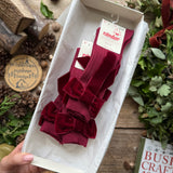 Knee Socks With Coquette Velvet Bow | Garnet