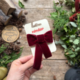 Coquette Hair Clip With Velvet Bow | Garnet