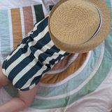 Navy Stripe Bloomer Romper