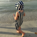 Navy Stripe Short Romper