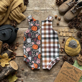 Autumn Plaid Bloomer Romper