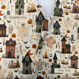 Haunted House (smaller scale print) Footed Romper | Ready To Post