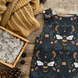 Dark Bee & Boo-tanicals Footed Romper