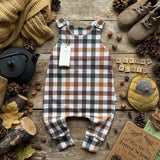 Autumn Plaid Long Romper