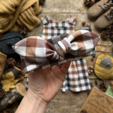 Autumn Plaid Knot Bow Headband