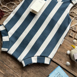 Navy Stripe Bloomer Romper