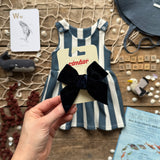 Navy Stripe Bloomer Romper