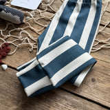 Navy Stripe Slim Leggings