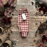 Burgundy Check Slim Leggings | SALE