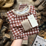 Cinnamon Check Long BeeJamas