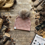 Cinnamon Check Bobble Hat