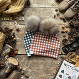 Cinnamon Check Bobble Hat