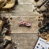 Cinnamon Check Knot Bow Headband