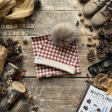 Cinnamon Check Bobble Hat