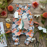 Clementine Blooms Long Romper