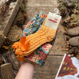 Perle Cotton Openwork Knee High Socks With Bow | Peach