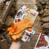 Perle Cotton Openwork Knee High Socks With Bow | Peach