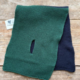 English Stitch Two Colour Scarf with Keyhole | Navy-Bottle