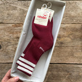 3-Stripes Knee Sports Socks | Garnet