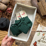 Baby Rib Booties | Bottle Green