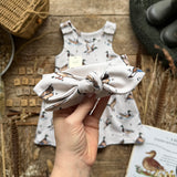 Cream Mallard Knot Bow Headband