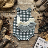 Evergreen Check Bloomer Romper