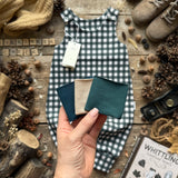 Evergreen Check Long Romper