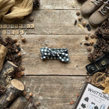 Evergreen Check Knot Bow Headband
