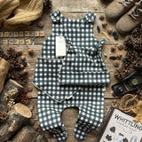 Evergreen Check Footed Romper