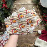Gold Santa Stripe Dribble Bib
