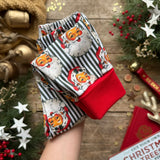 Green Santa Stripe Long BeeJamas