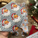 Green Santa Stripe Dribble Bib