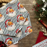 Green Santa Stripe Dribble Bib