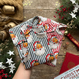 Green Santa Stripe Long Romper