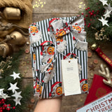 Green Santa Stripe Long Romper