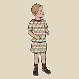 Green Santa Stripe Short Set