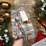 Green Santa Stripe Slim Leggings