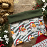 Green Santa Stripe Printed Snood