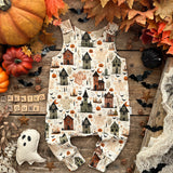 Haunted House (smaller scale print) Long Romper | Ready To Post