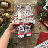 Holiday Truck Footed Romper