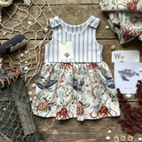 Coastal Stripe + Sea Creatures Hybrid Dress